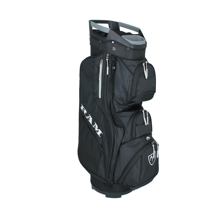 Ram Golf Deluxe Cart Bag With 14 Full Length Dividers And Putter Hole - Black