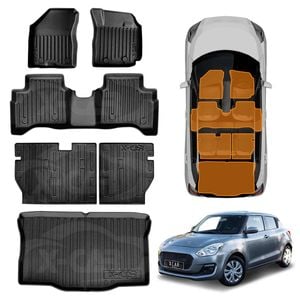 3D Floor Mats Boot Liner Set for Suzuki Swift 3rd Gen Auto 2017-2024 Cargo Back Seat Protector