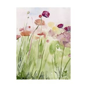 Artey | Among the Watercolor Wildflowers I - Stretched Canvas - Stretched Canvas - 112 x 150cm