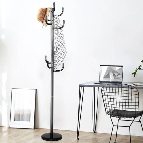 Costway Coat Rack Metal Hat Clothes Tree Stand Black Bunnings Australia