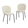 Oikiture Set of 2 Dining Chairs Kitchen Accent Chairs Chenille Pad Metal Legs