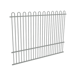 ProtectorAl 1201 - 2399 x 1800mm Palladium Silver Aluminium Loop Top Pool Fence Panel With Mid Rail