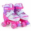 Costway Kid 4-size Butterfly Roller Skates Fun Quad Lightup 5-7 Pink