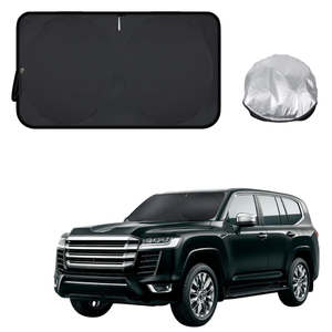 Front Windscreen Sun Shade for Toyota LandCruiser 300 2021 - Current - XL 160 x 100 cm - Black