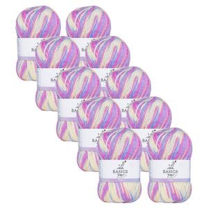 10x Malli 100g Blend Basic Poly/acrylic Plush Multi Colour Knitting Yarn