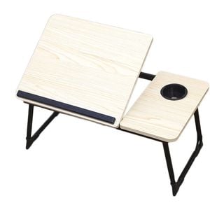 Catzon Laptop Desk For Bed With 5 Adjustable Angles & Cup Holder-warm White