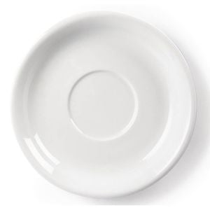 Olympia Whiteware Cappuccino Saucers 180mm White Ceramic Box Of 12