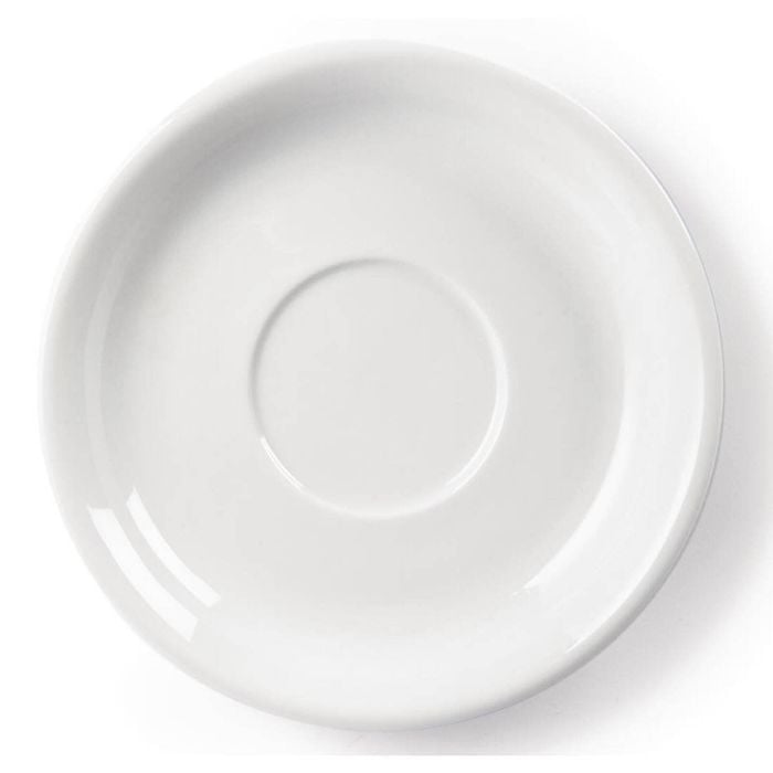 Olympia Whiteware Cappuccino Saucers 180mm White Ceramic Box Of 12