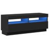 vidaXL TV Cabinet with LED Lights Black 100x35x40 cm TV Stand HiFi Cabinet
