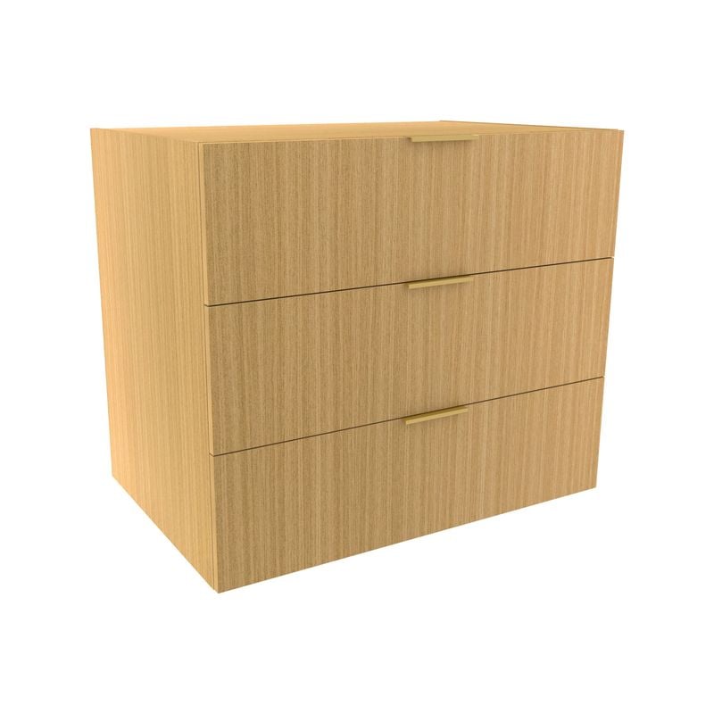 Lugna 768 x 900 x 580mm Sand 3 Drawer Storage Cabinet