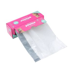 15pc Paws And Claws Pounce Pet Cat Litter Tray Liner Drawstring 77x44cm