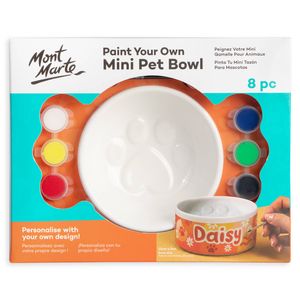 Mont Marte 13 x 7cm 8 Piece Paint Your Own Mini Pet Bowl