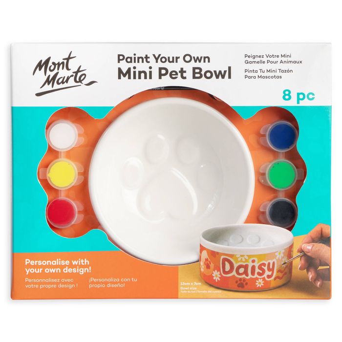 Mont Marte 13 x 7cm 8 Piece Paint Your Own Mini Pet Bowl