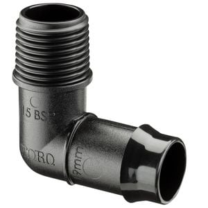 Pope 19mm Barbed x 15mm BSPM Threaded Elbow