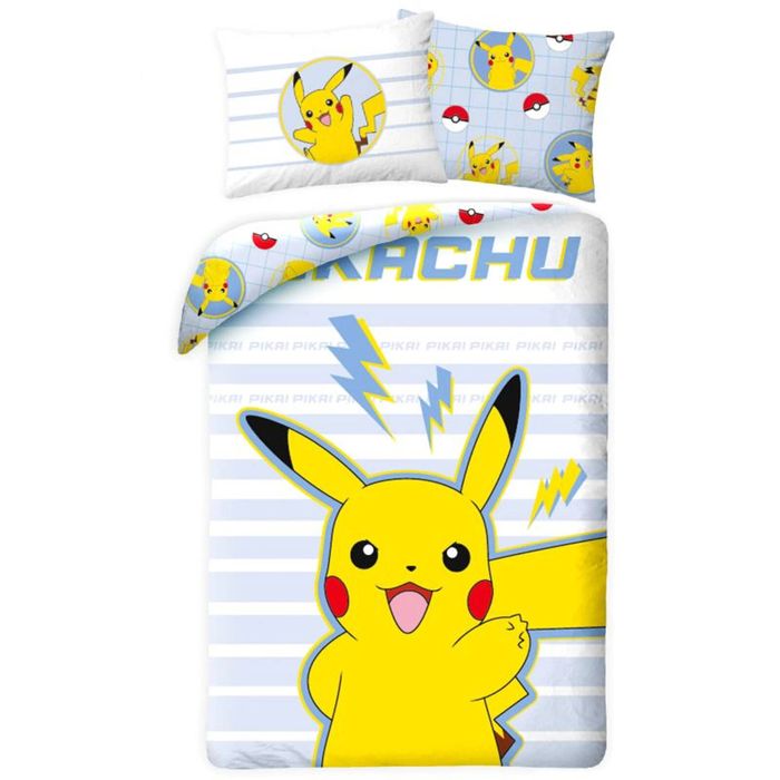 Pokemon Pikai Kids Cotton Quilt Cover Set - Single Bed Size