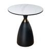 Metal Side Table with Sintered Stone Tabletop white