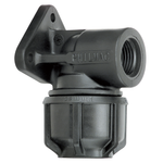 Philmac Metric 25mm x 3/4" Poly x FI BSP Pipe Elbow with Wall Plate