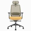 Desky Coilflex Ergonomic Office Chair - Yellow And Grey With Headrest