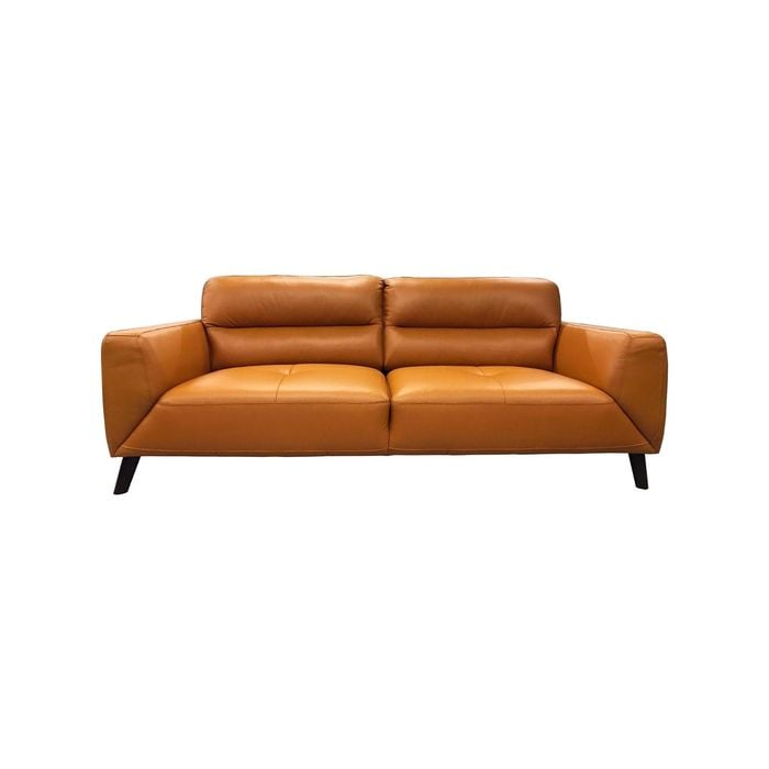 Downy  Genuine Leather Sofa 3 Seater Upholstered Lounge Couch - Tangerine