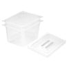 SOGA 1/2 GN Polycarbonate Food Pan 200mm Clear 2 Pack with Lids