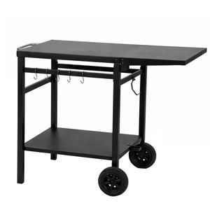 Levede Outdoor Kitchen Cart Mobile Foldable Food Prep BBQ Grill Dining Table