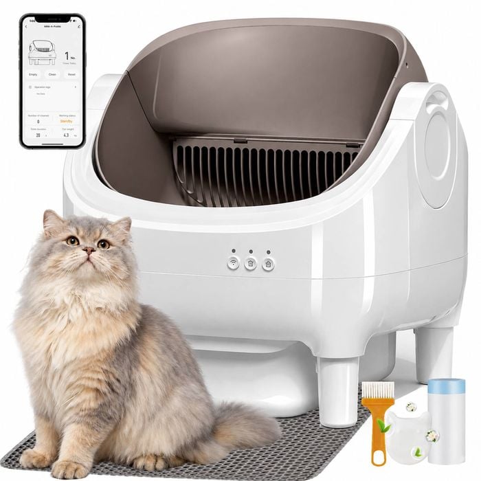 Advwin Self Cleaning Smart Cat Litter Box with Litter Mat