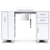 Advwin Manicure Table Nail Tech Desk Dressing Table Dust Collector Drawers Cabinet Storage White