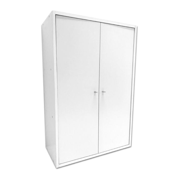 All Set 592mm White Stackable 2 Door Unit Storage Cabinet