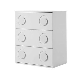 Oikiture 3 Chest of Drawers Spacious Cabinet Bedroom Dresser Nightstand White