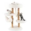 Costway 87cm Wood Cat Tree Scratching Post Kitty Condo House Furniture W/hammock White