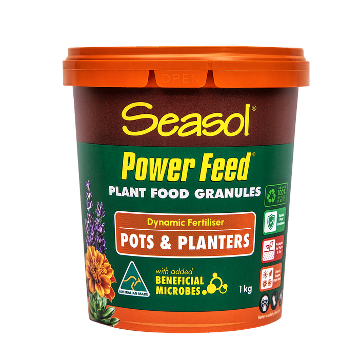 Seasol 1kg Tub Power Feed Plant Food Granules for Pots and Planters