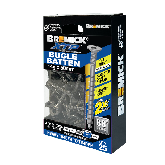 Bremick XTP 14g x 50mm T40 B8 Bugle Batten - 25 Pack