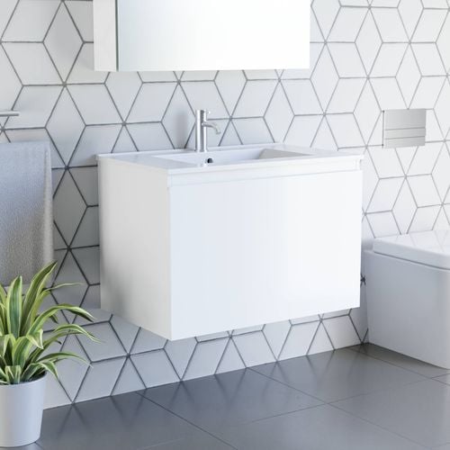 Stein 900mm Gloss White Select Wall Hung Single Drawer Vanity - Cabinet ...