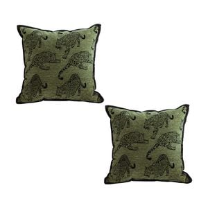 SOGA 2X 40cm Green Leopard Throw Pillows