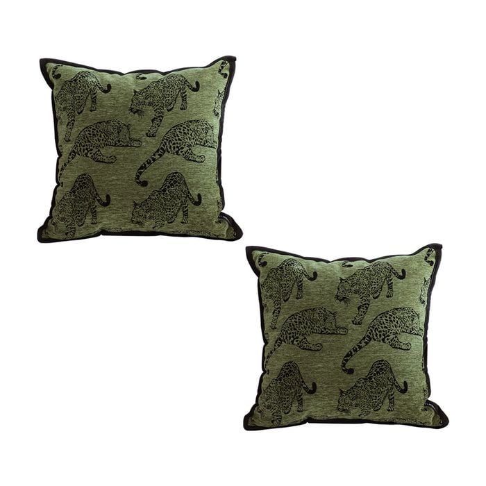 SOGA 2X 40cm Green Leopard Throw Pillows
