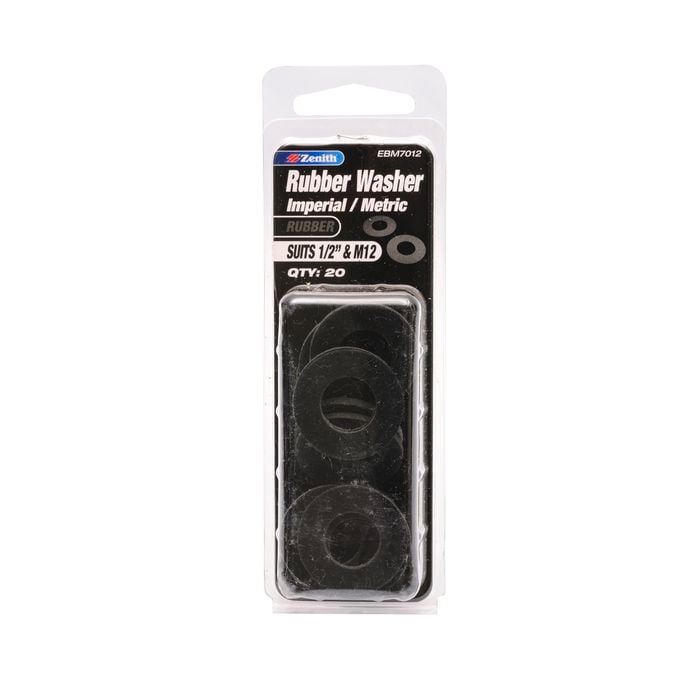 Zenith Rubber Washer Suits 1/2" & M12 20pk