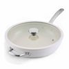 Circulon Halo With LaserDefense(TM) Ceramic Nonstick Induction 30cm Covered Skillet Pearl White