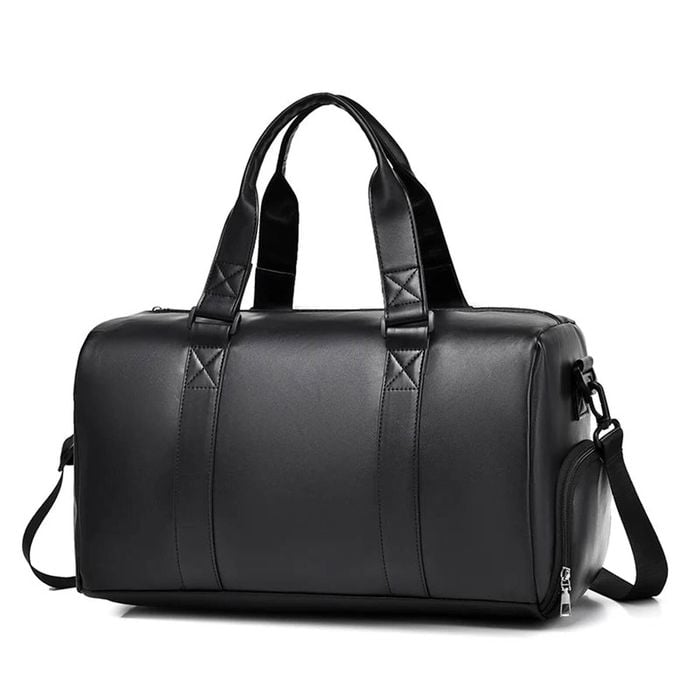 Large-capacity Pu Travel Gym Bag Black