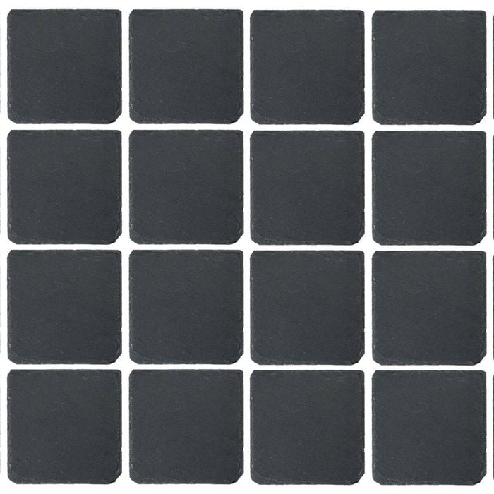 Argon Tableware 10cm Square Slate Coasters - Set Of 24 Drink Coasters Stone Natural Slate Drink Placemats Mug Glass Cup Mats