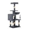 Petzly Cat Tree Tower Scratching Post Scratcher Condo 125cm Beige/dark Grey/grey