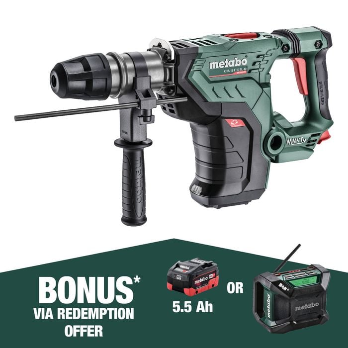 Metabo 18V Brushless Cordless Rotary Hammer SDS MAX - Skin Only