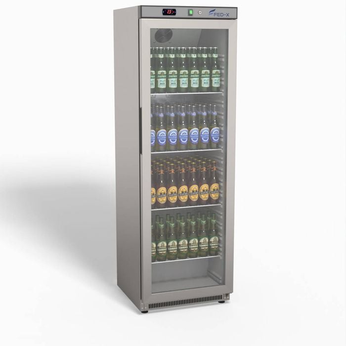Fed-x Thermaster Stainless Steel Upright Static Display Fridge Xr400sg