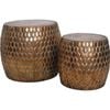 2pc Lvd Turtle Scale Table Stool Home Living Decor Set Copper Finish Metal