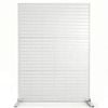 Advwin Metal Privacy Screen, Outdoor Freestanding Fence Panel 118x180cm with Stand, White-1PCS
