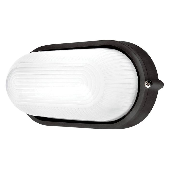 Arlec Stiney 280mm Black Large Oval Large Bunker Light - Bunnings Australia