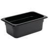 Vogue Gastronorm Pan Polycarbonate Black Gn 1/4 100mm Food Storage Container