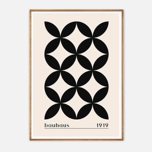 Galrie Bauhaus 1919 Classic Geometric Art Print for Modern Interiors, Wood Frame, A4 21 x 30cm (8 x 12inch)