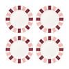 4pc Porto Emery Porcelain Kitchen Dinner Plate Set Snowberry Stripe