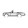 Ignite Laser Mercedes Benz 69 280Sl Silhouette Metal Wall Art Coated Black 23.6inch/60cm