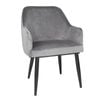 Bolero Lia Velvet Chairs Grey Padded Dining Seating Set Of 2 810x580mm